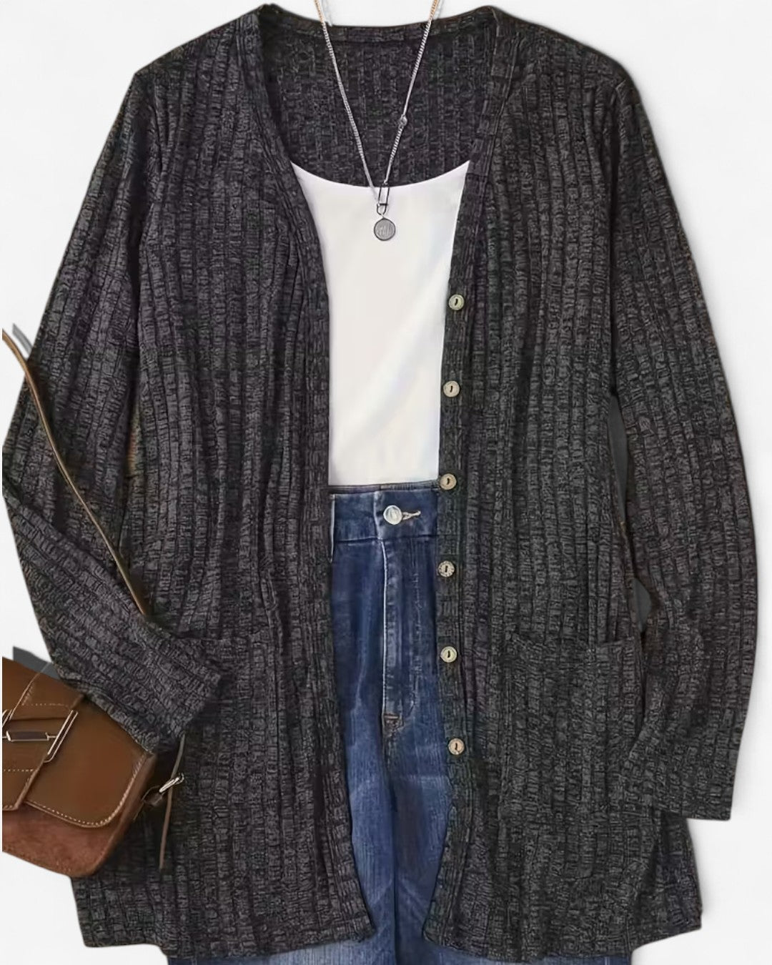 Elegant V-Neck Button Cardigan