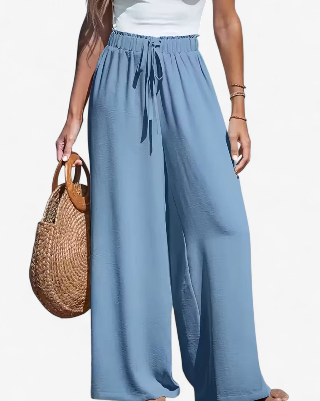 Draped Wide-Leg Pants