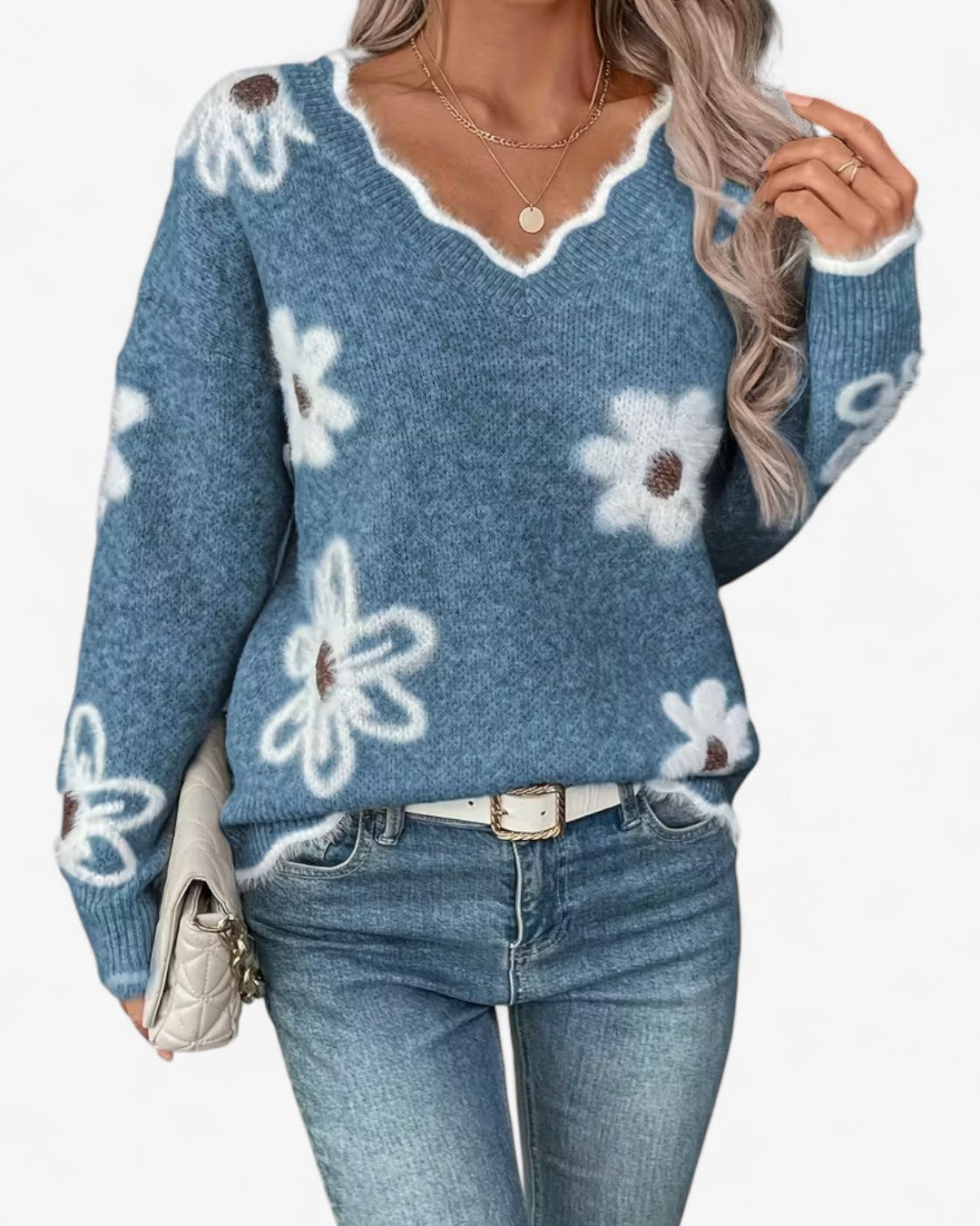 Rose Daisy Jacquard Sweater