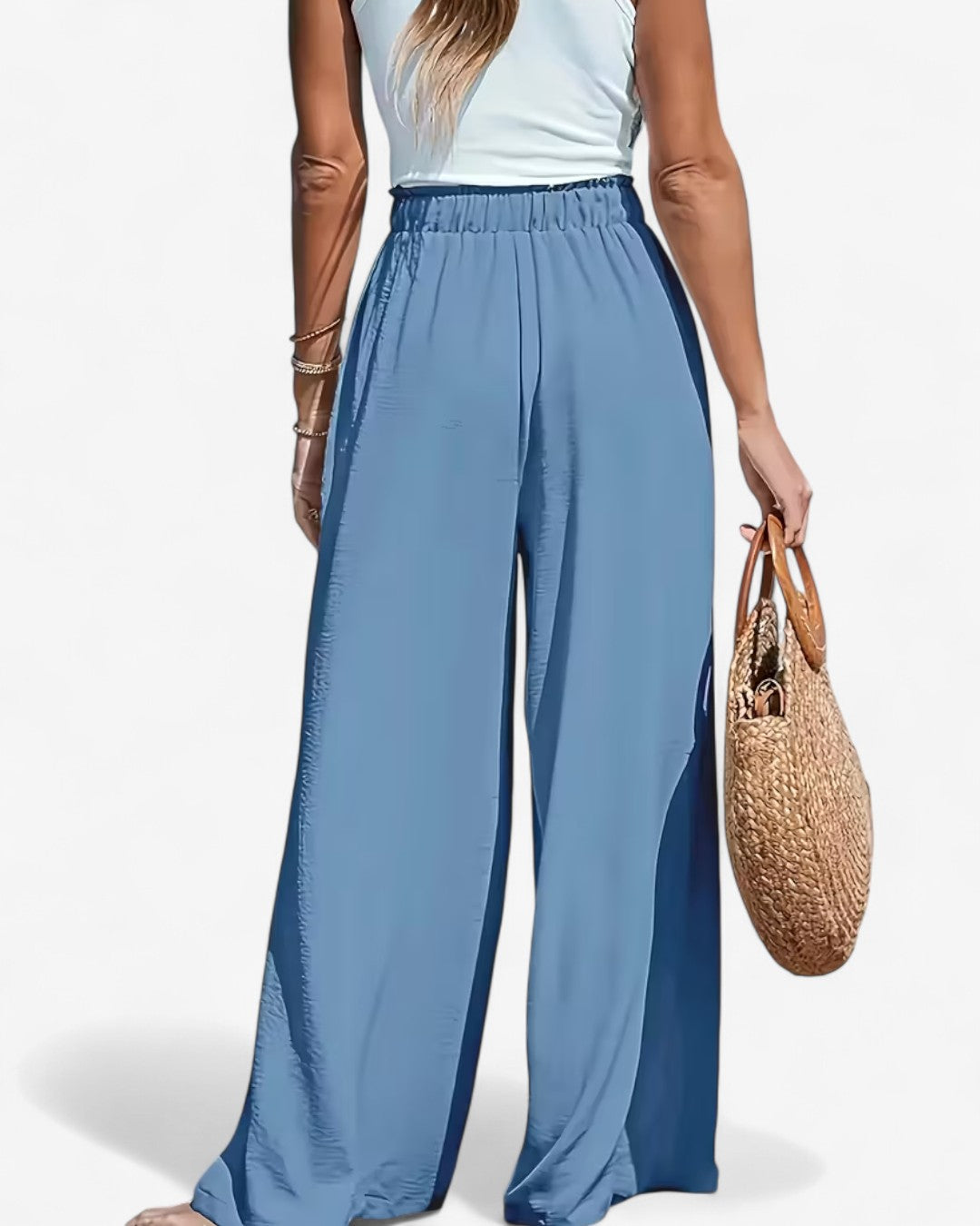 Draped Wide-Leg Pants