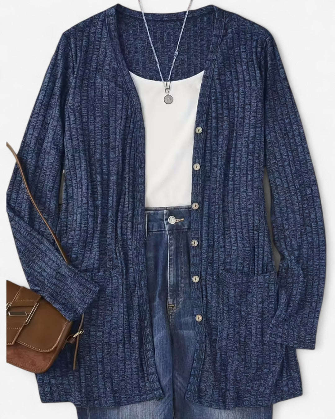 Elegant V-Neck Button Cardigan