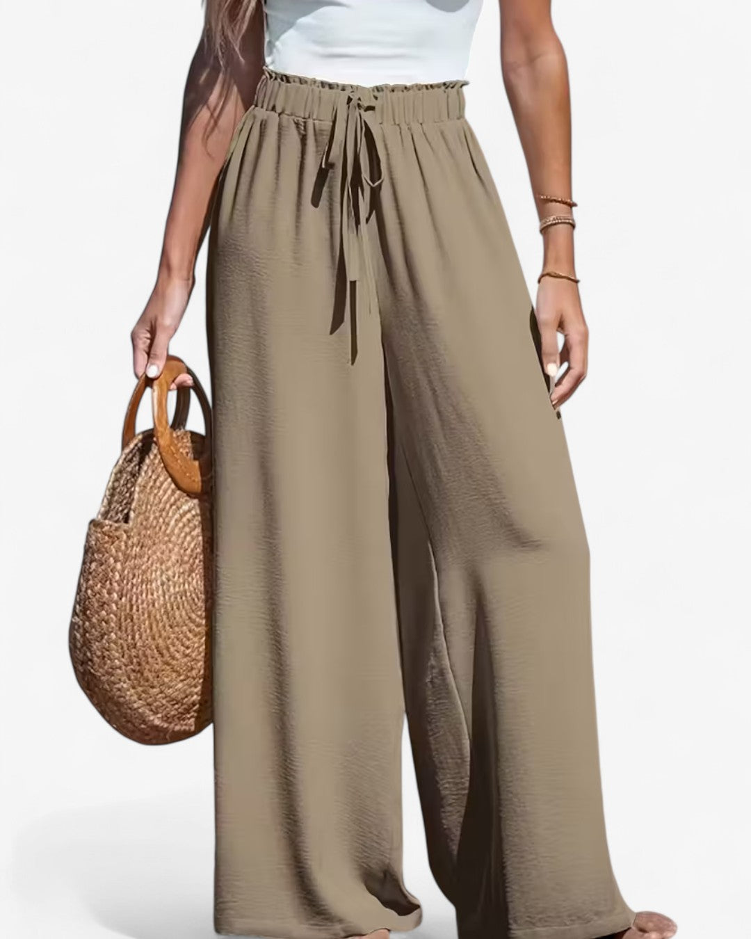 Draped Wide-Leg Pants