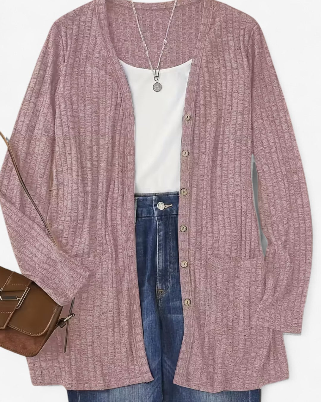 Elegant V-Neck Button Cardigan