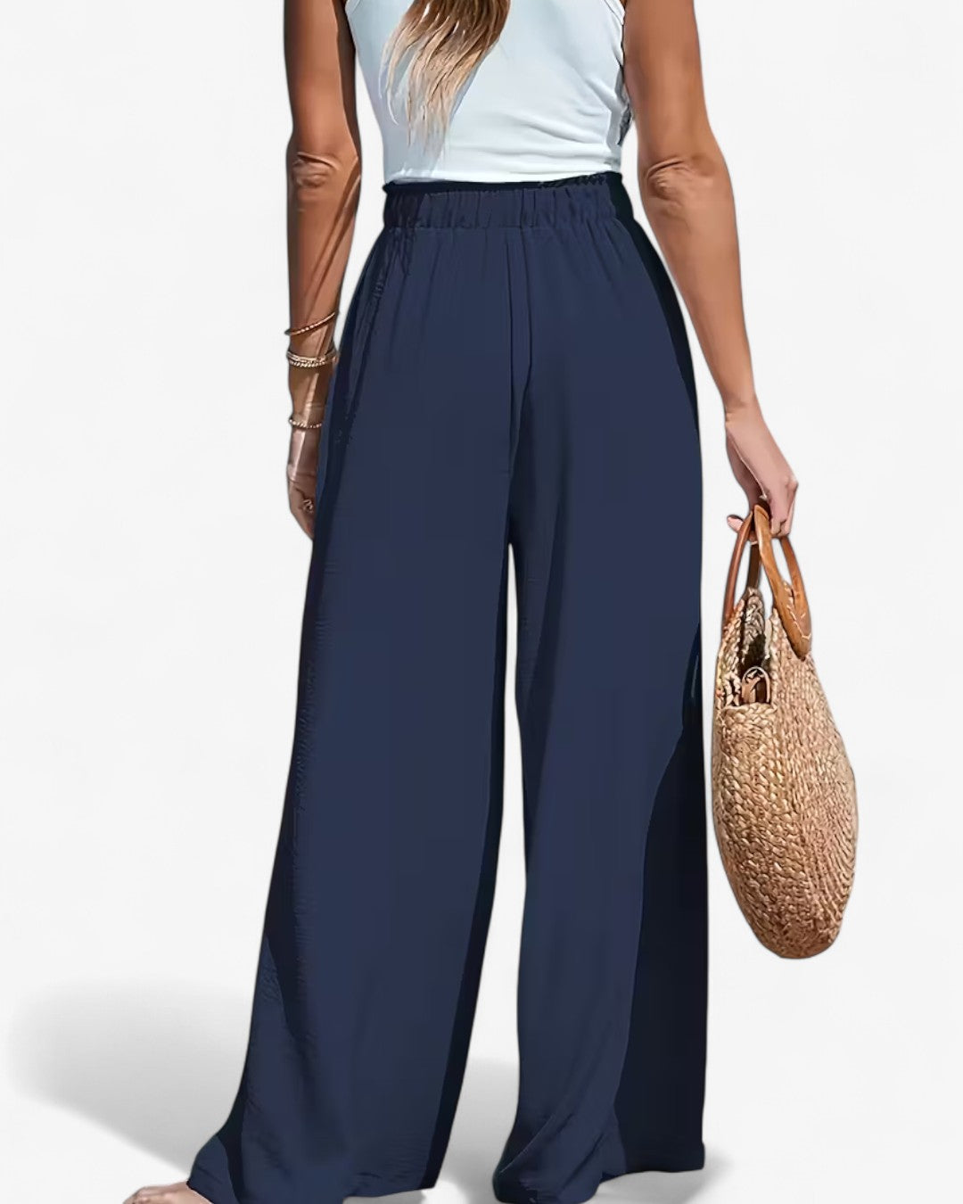 Draped Wide-Leg Pants