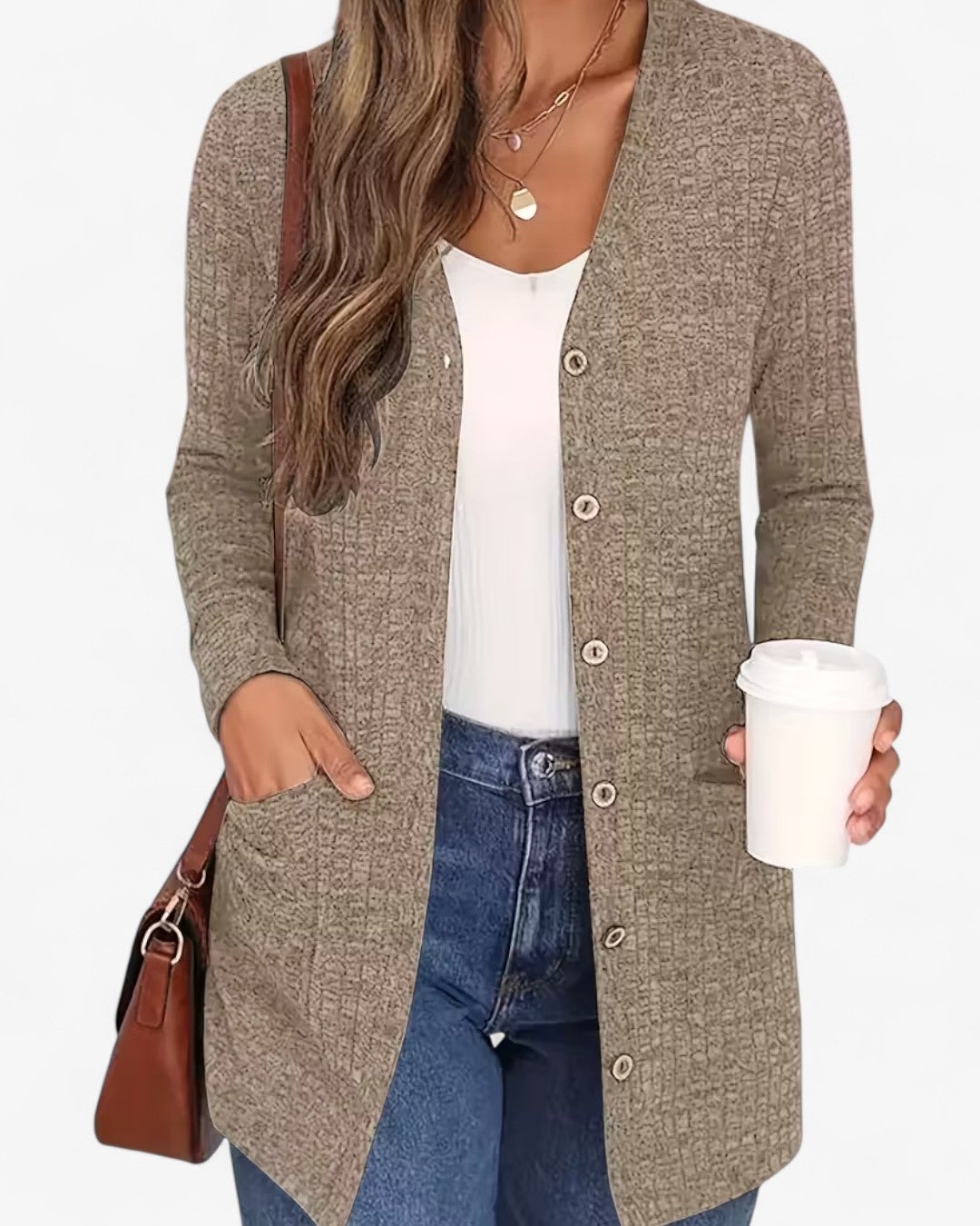 Elegant V-Neck Button Cardigan
