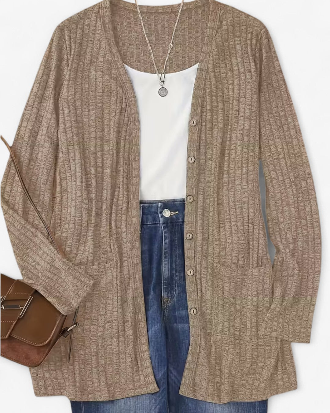 Elegant V-Neck Button Cardigan