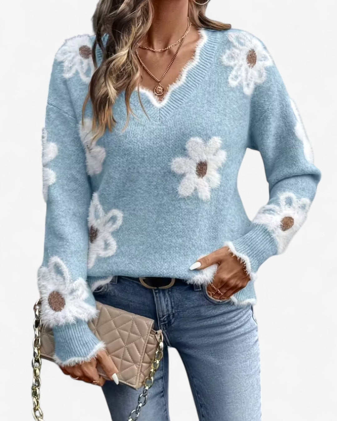 Rose Daisy Jacquard Sweater