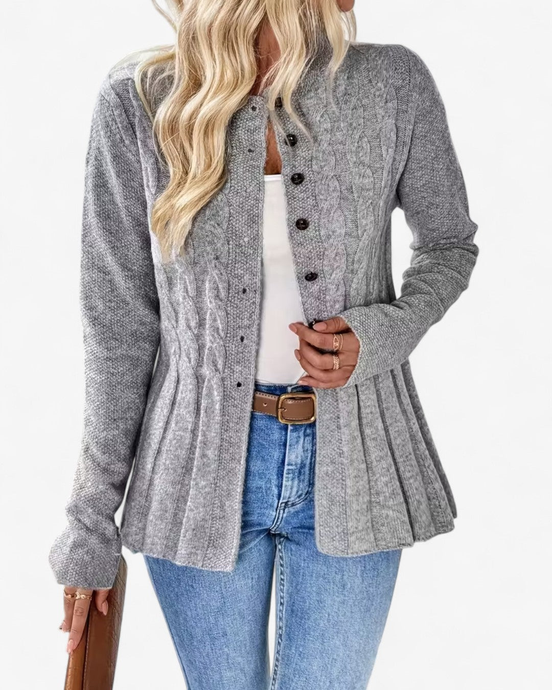 Elegant Long-Sleeve Open Cardigan