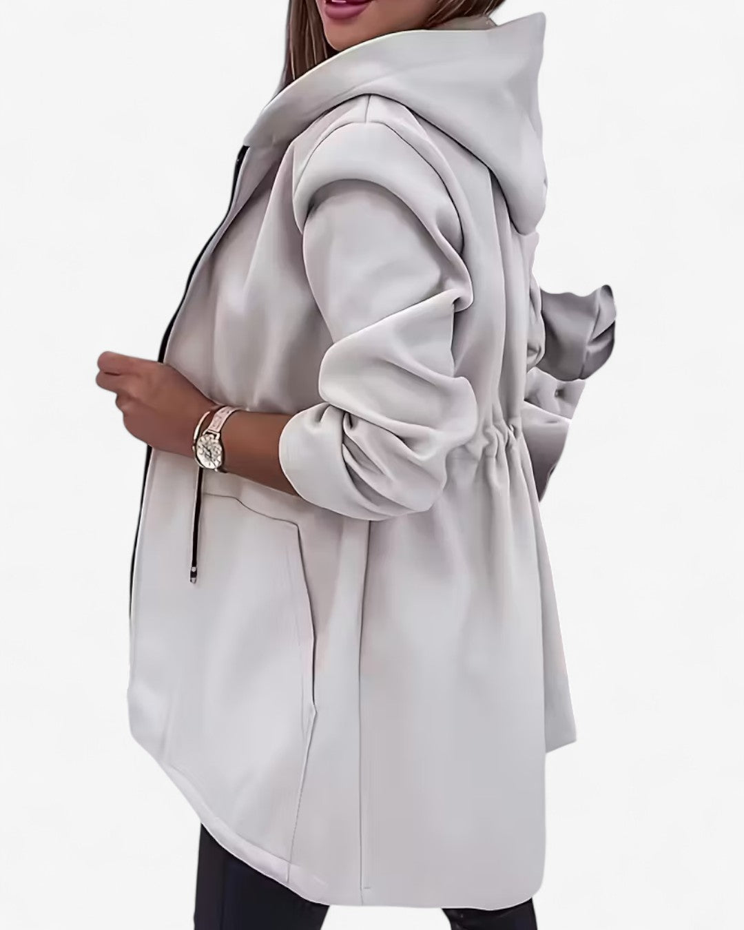 Casual Drawstring Hooded Jacket