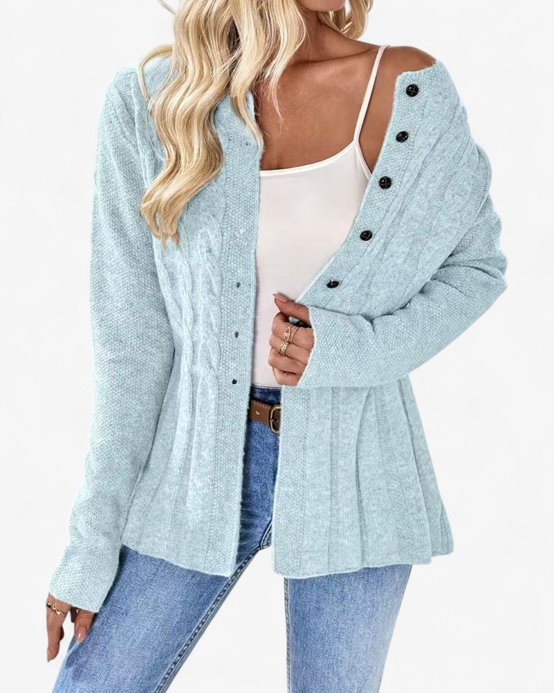 Elegant Long-Sleeve Open Cardigan