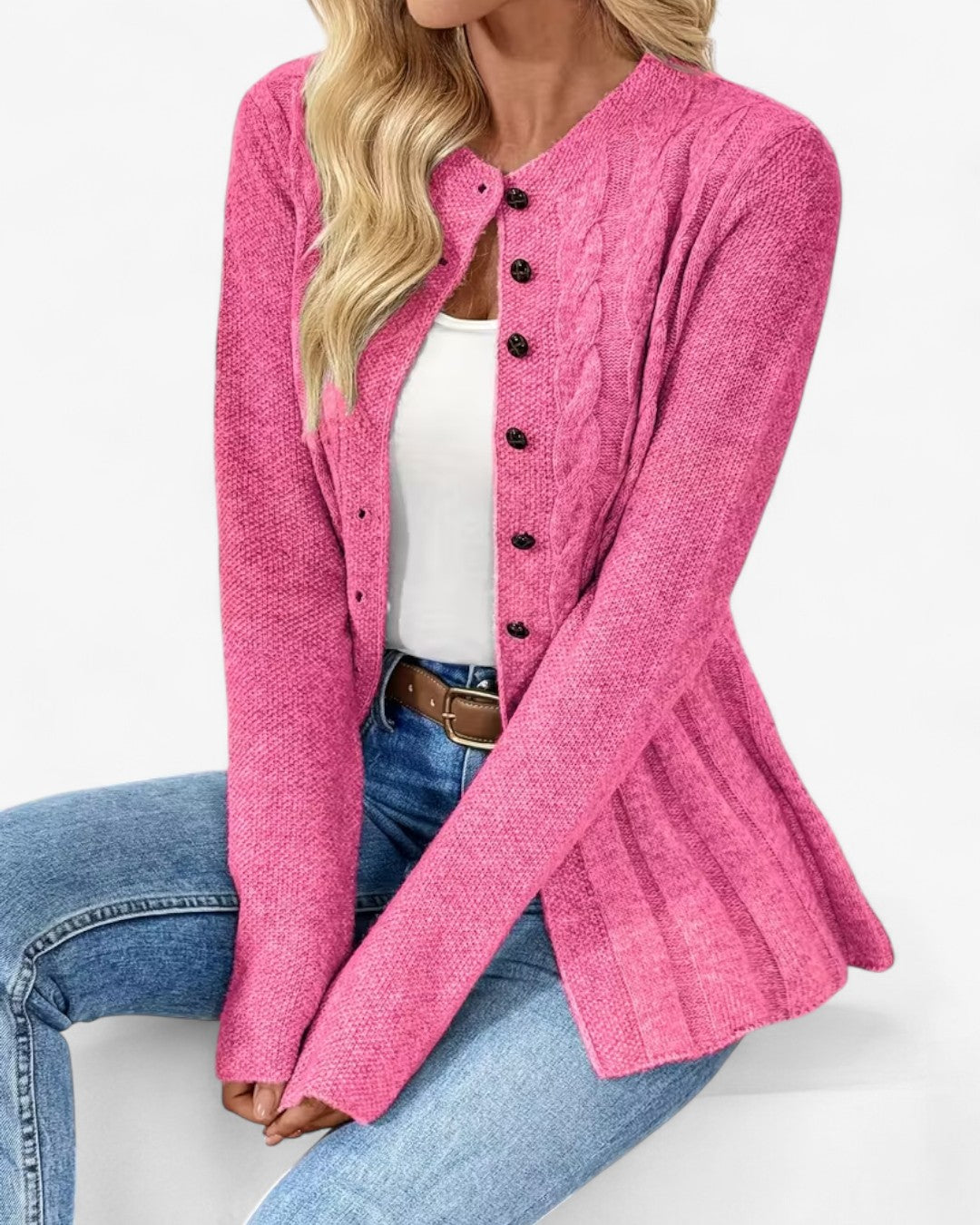 Elegant Long-Sleeve Open Cardigan