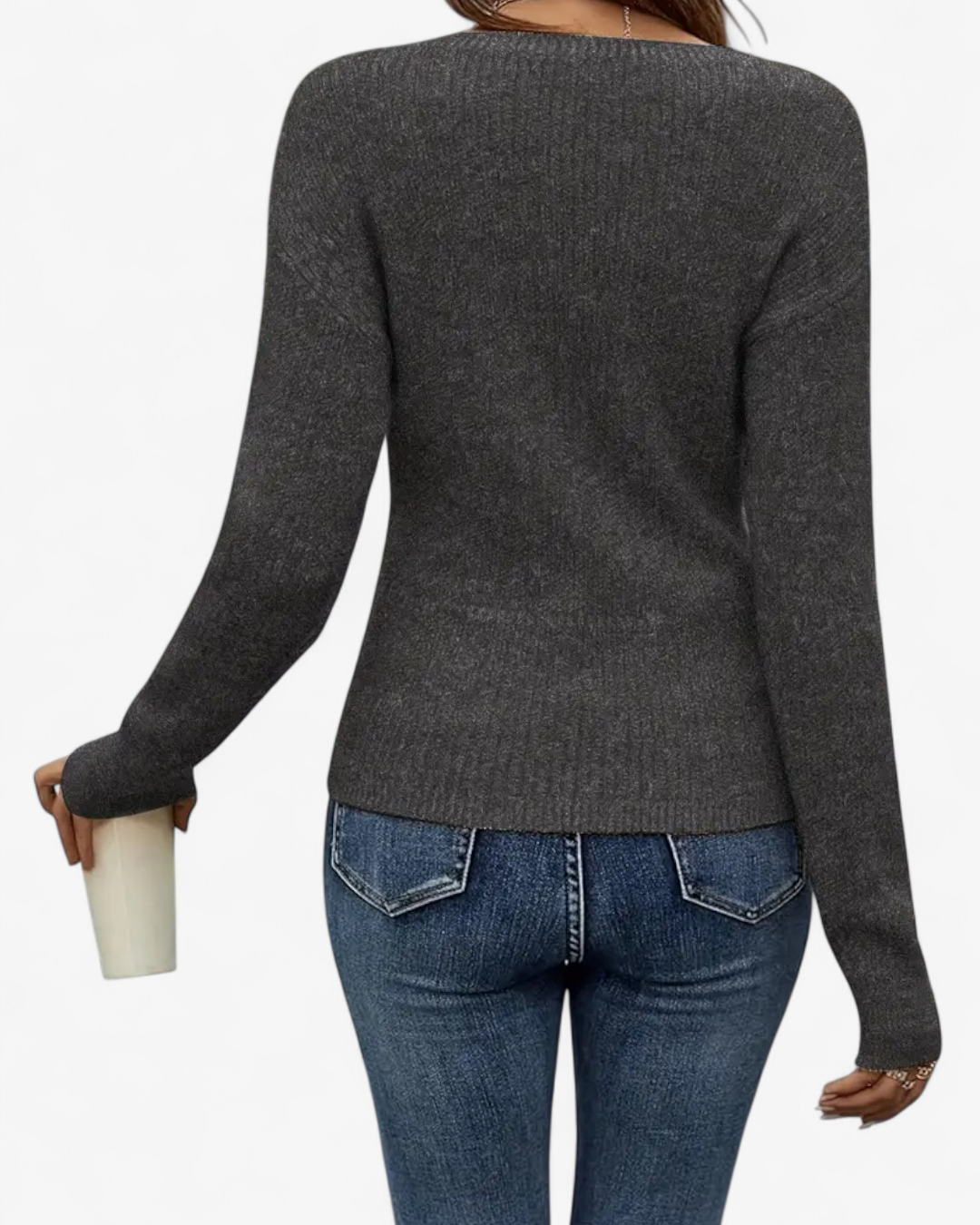 Cross V-Neck Knit Pullover