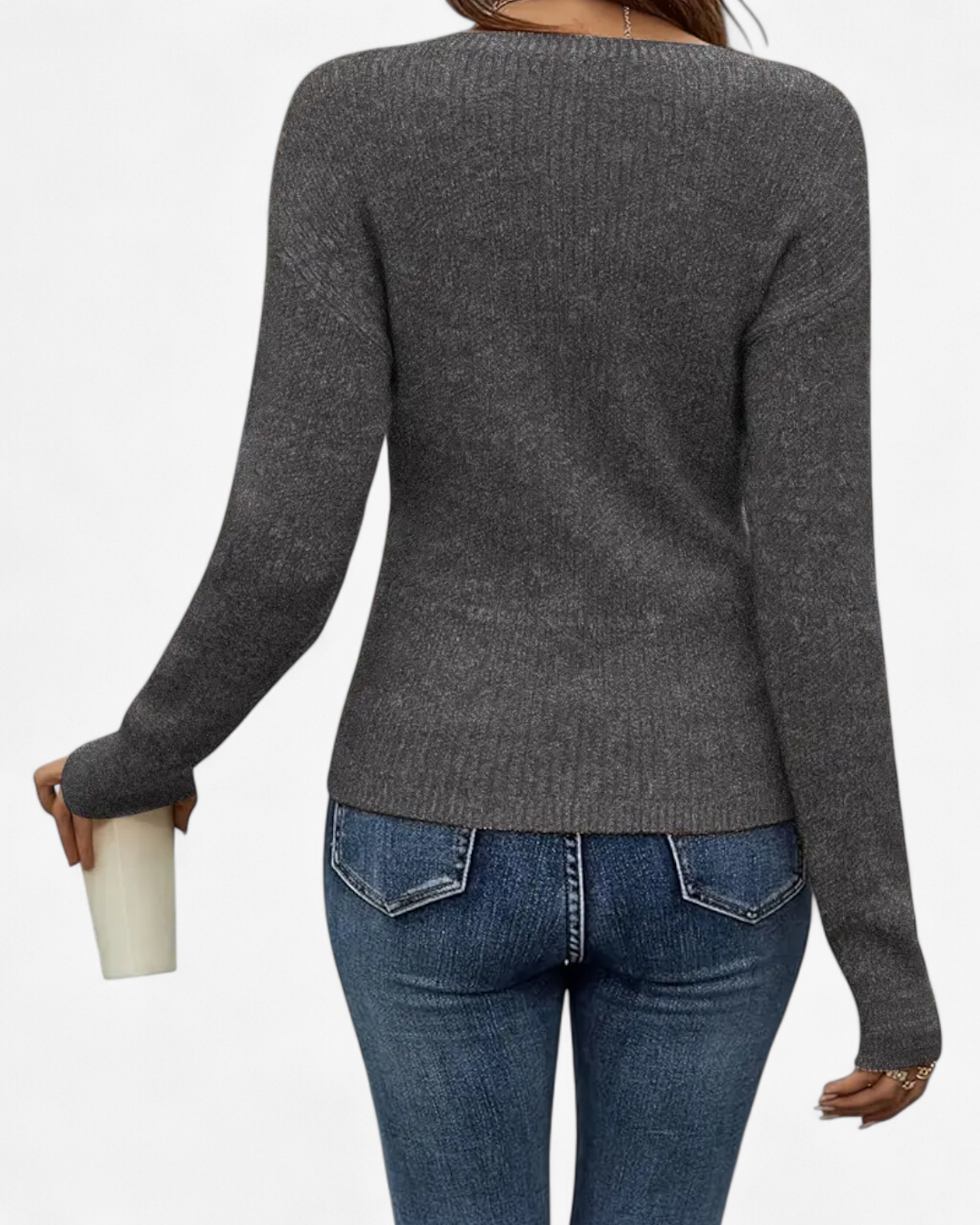 Cross V-Neck Knit Pullover