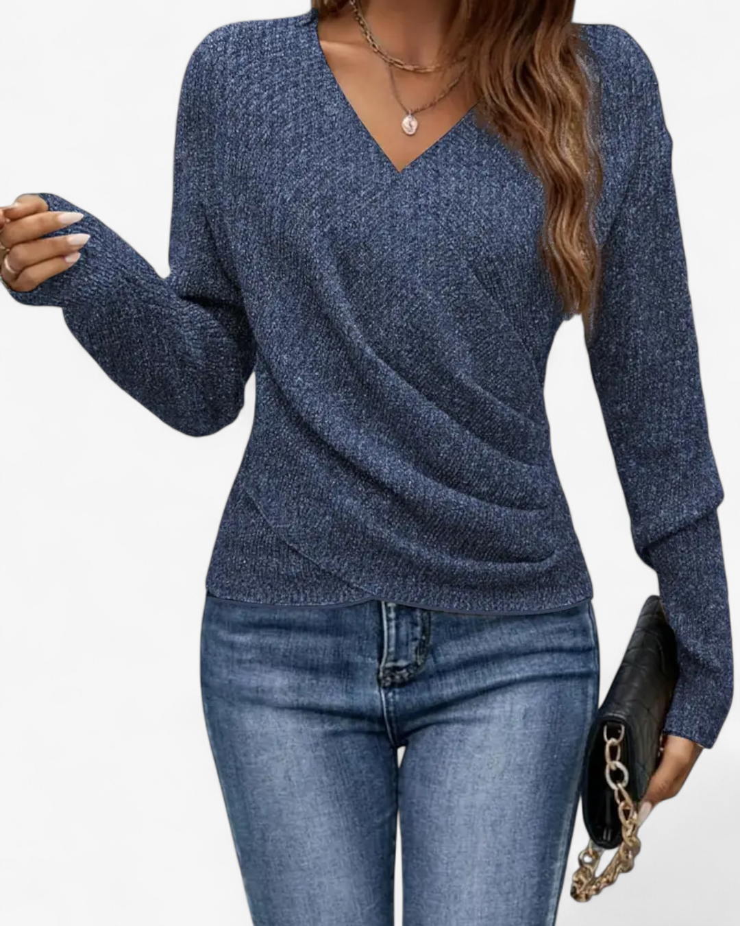 Cross V-Neck Knit Pullover