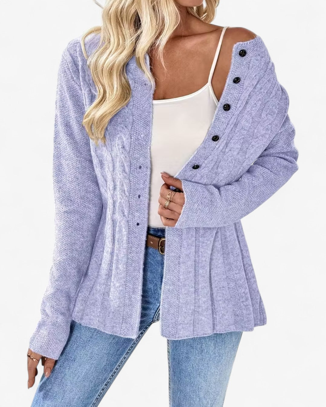 Elegant Long-Sleeve Open Cardigan