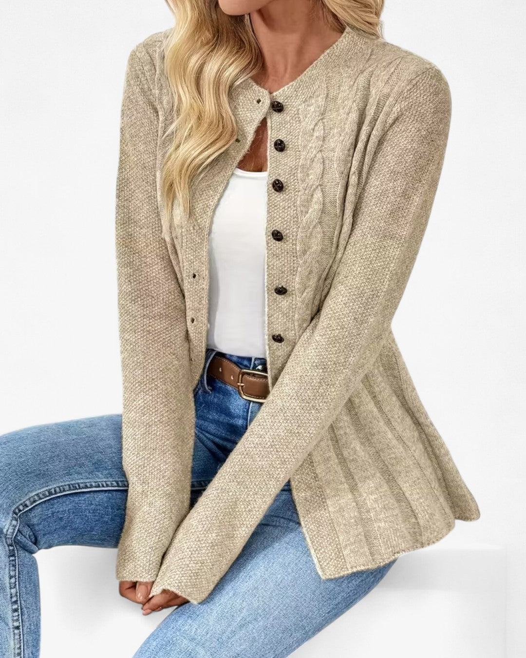 Elegant Long-Sleeve Open Cardigan