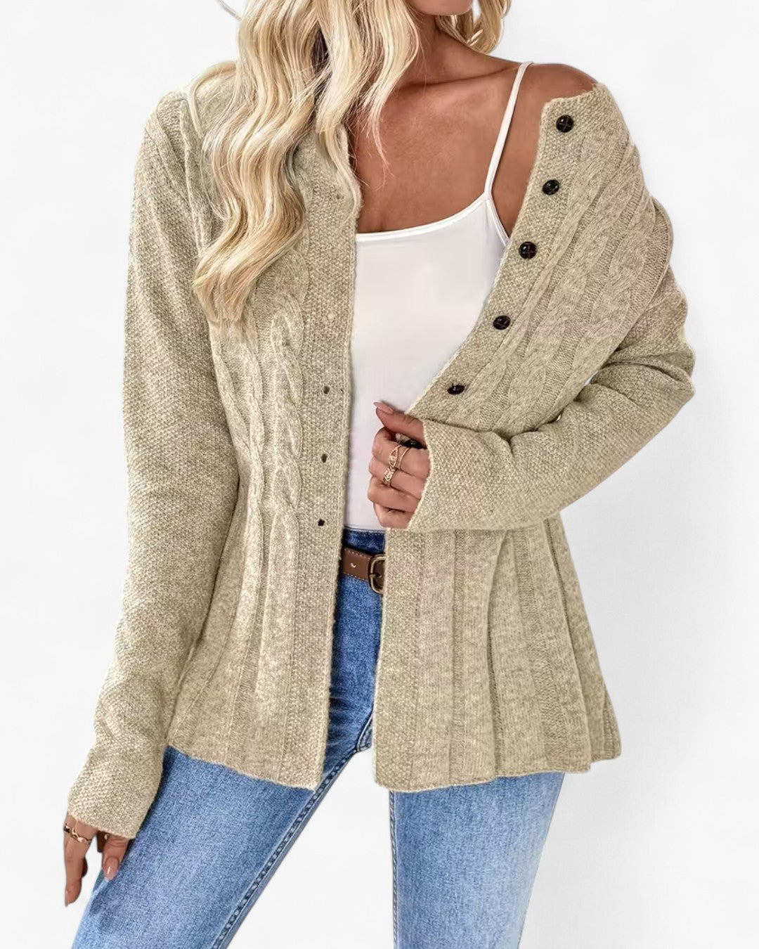 Elegant Long-Sleeve Open Cardigan