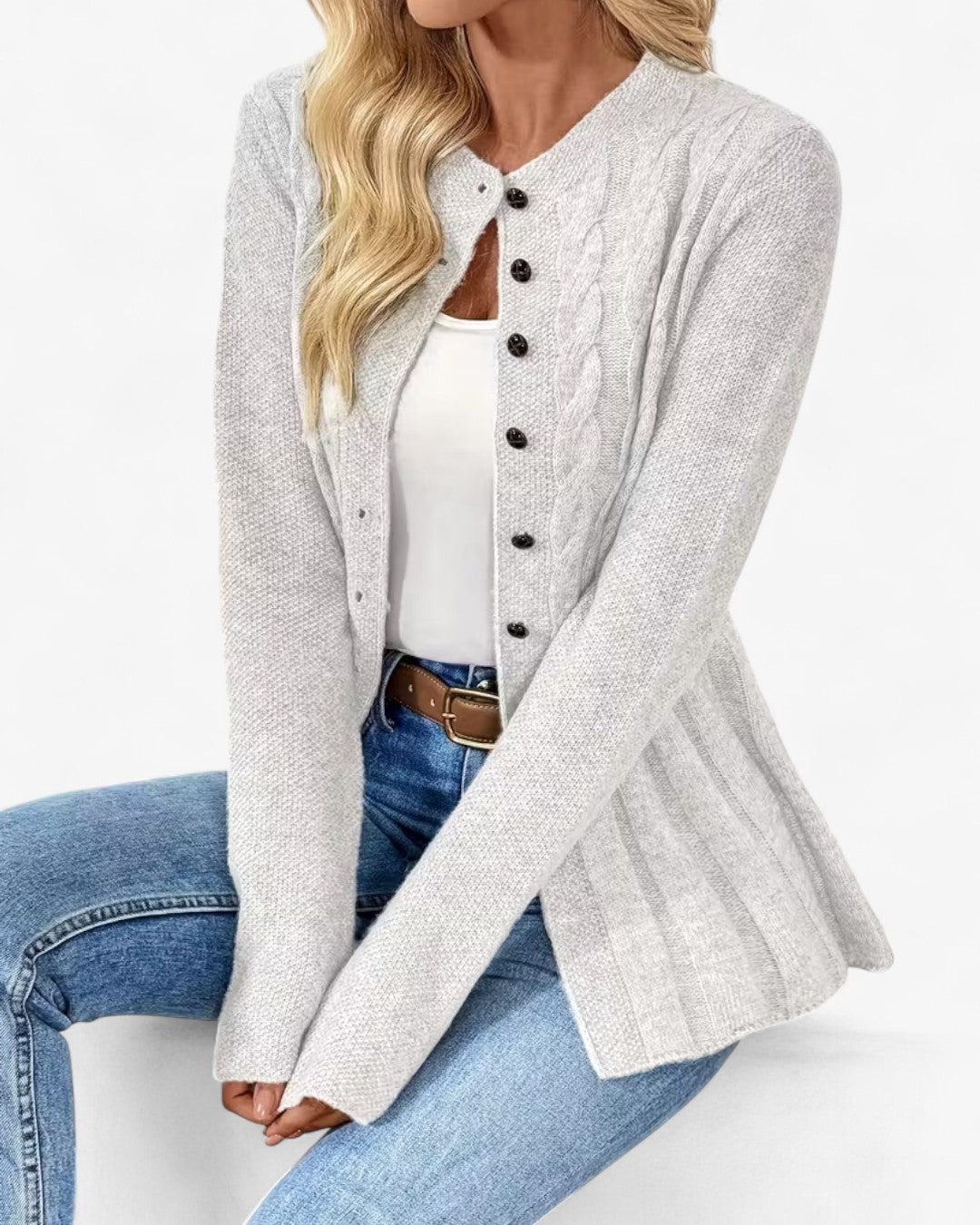 Elegant Long-Sleeve Open Cardigan