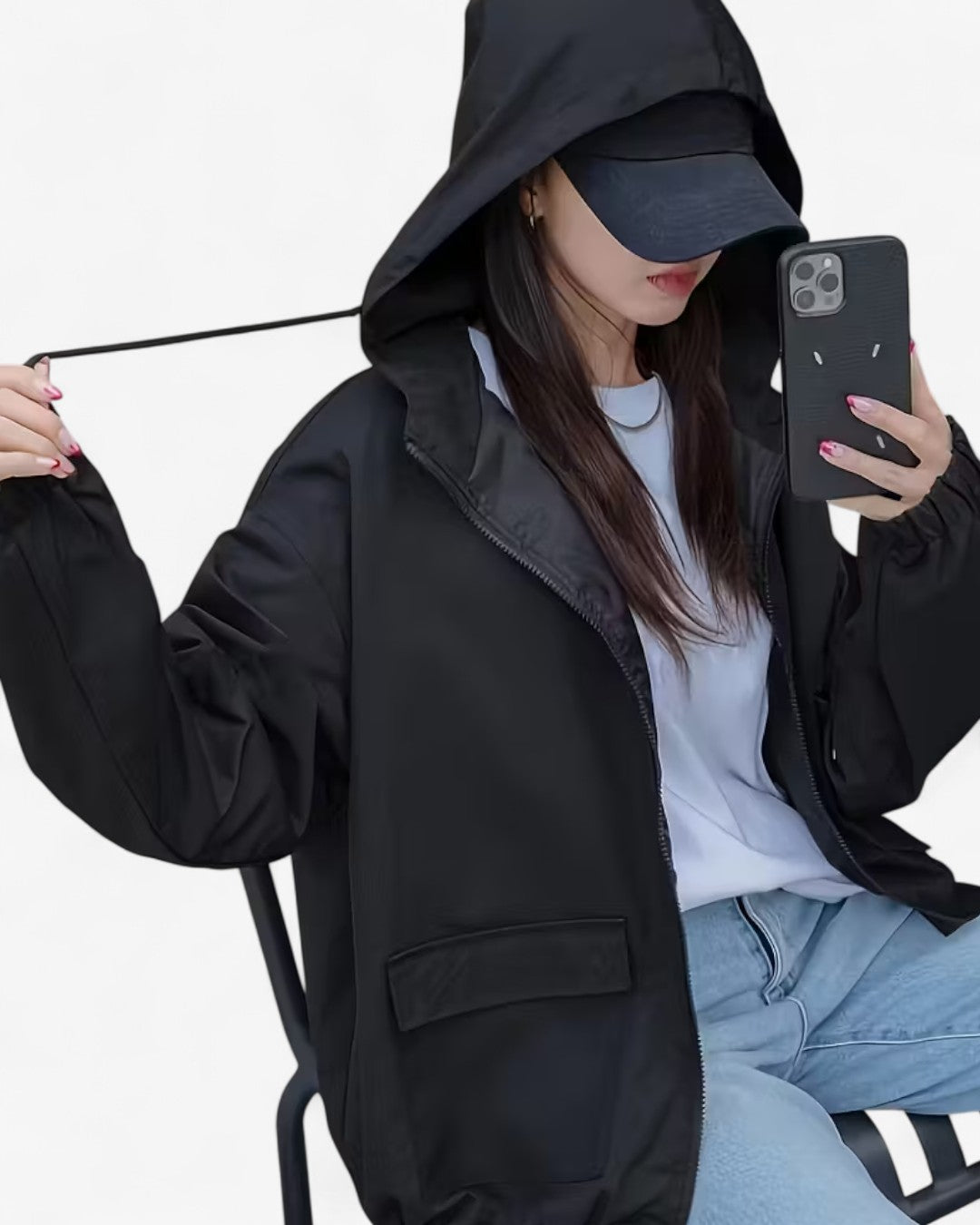 Minimalist Windproof Hooded Jacket