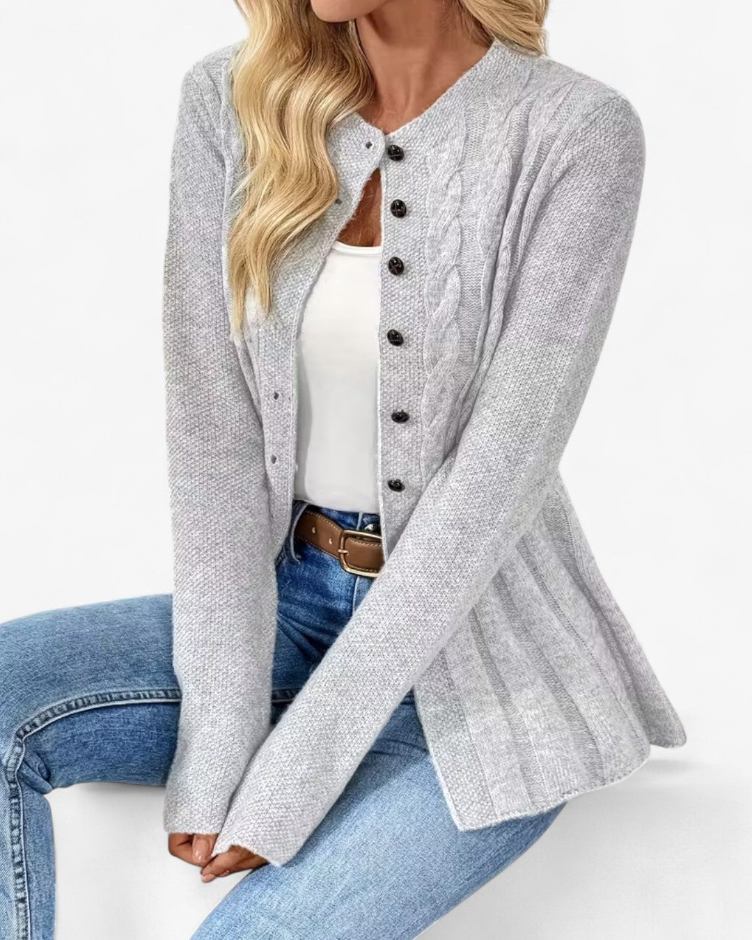 Elegant Long-Sleeve Open Cardigan