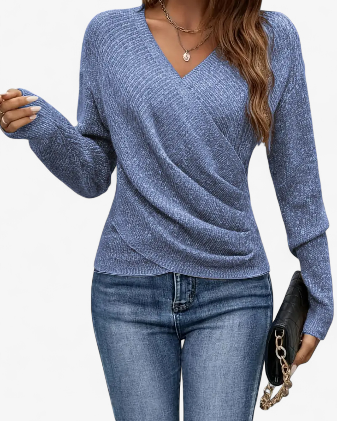 Cross V-Neck Knit Pullover