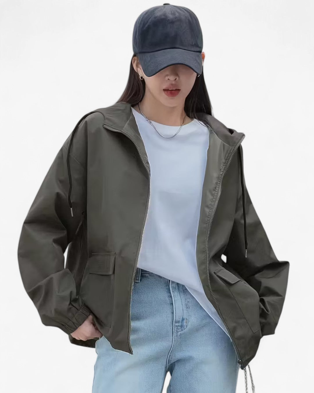 Minimalist Windproof Hooded Jacket