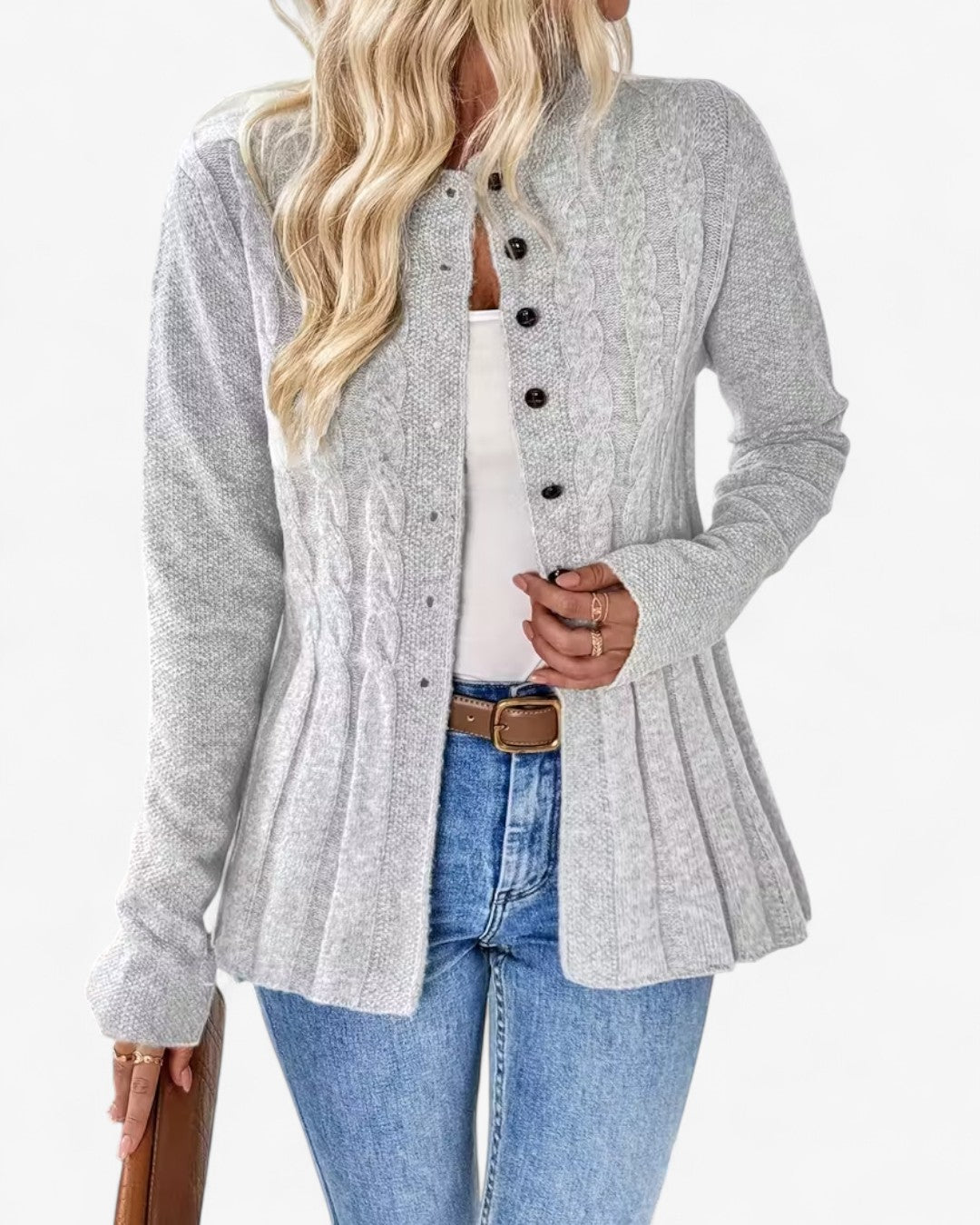 Elegant Long-Sleeve Open Cardigan