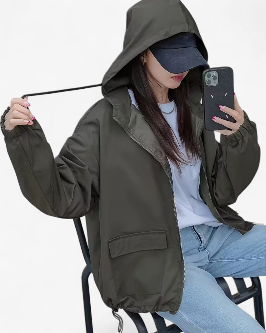 Minimalist Windproof Hooded Jacket