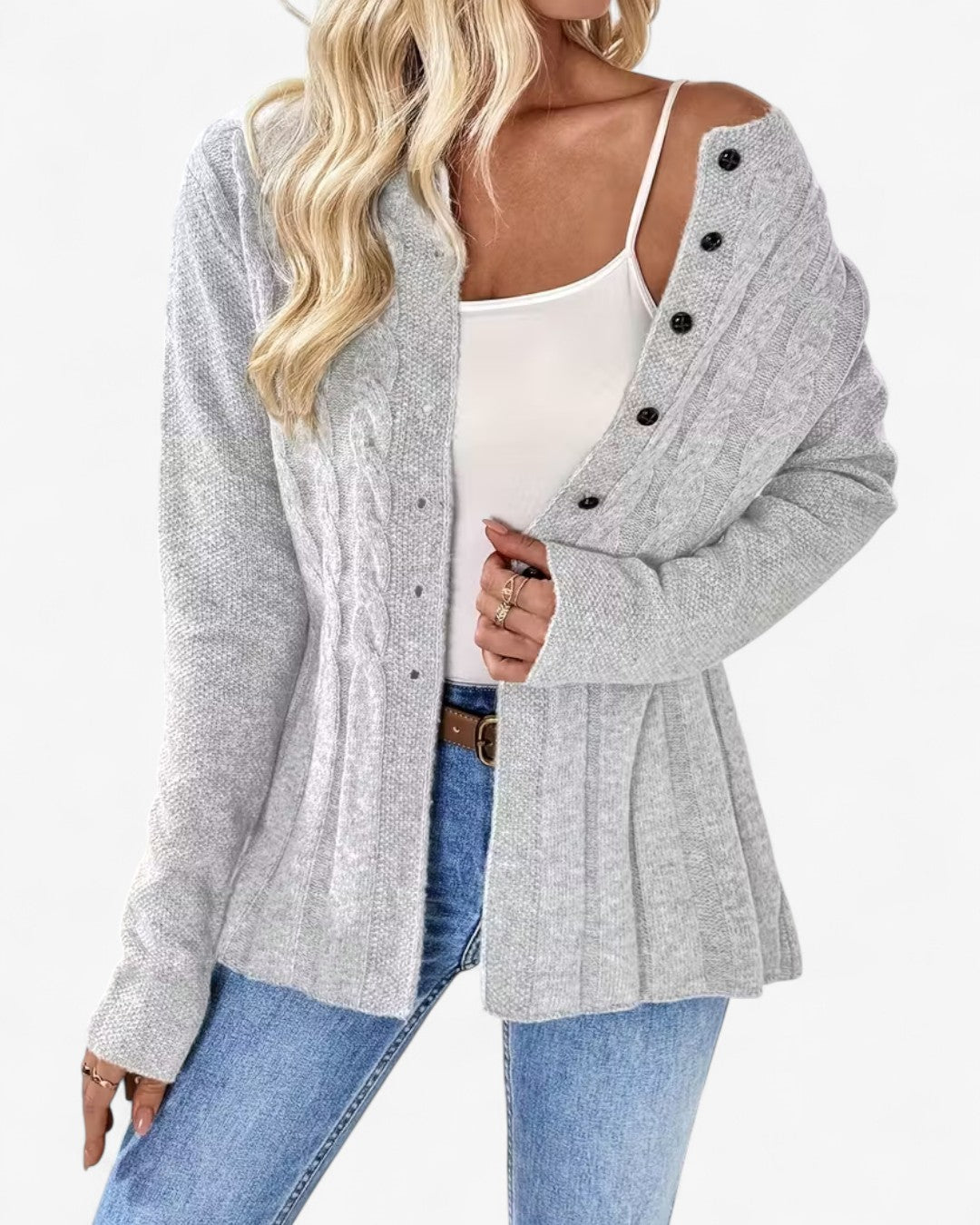 Elegant Long-Sleeve Open Cardigan