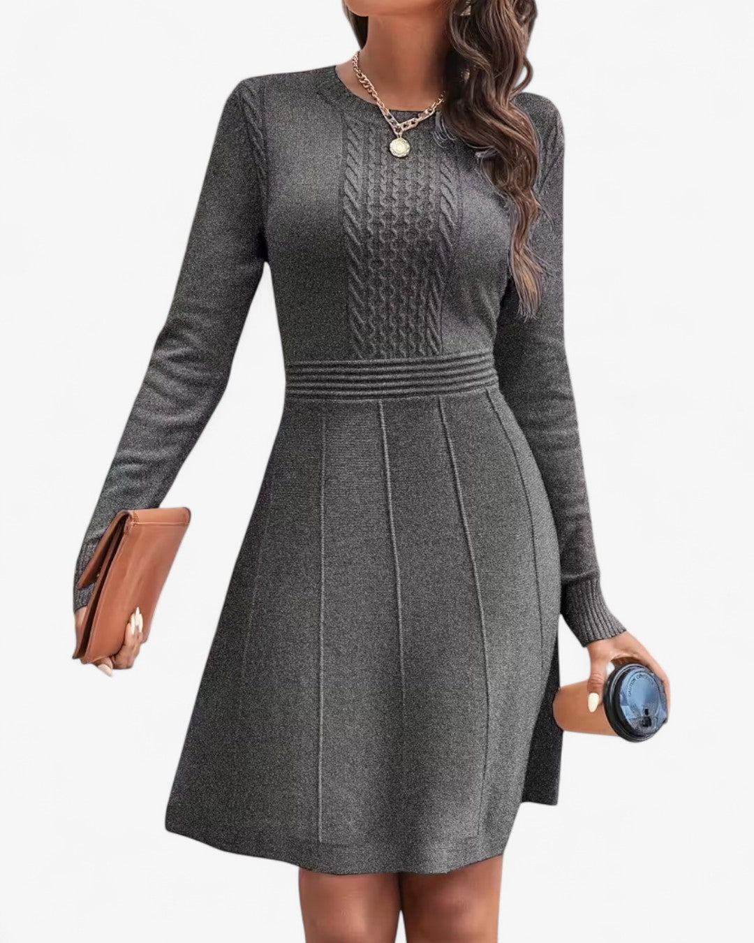 Knitted A-Line Midi Dress