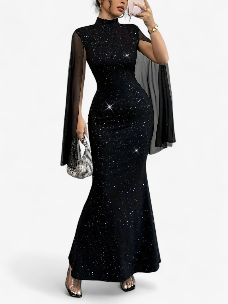 Sequin Cape Mermaid Dress