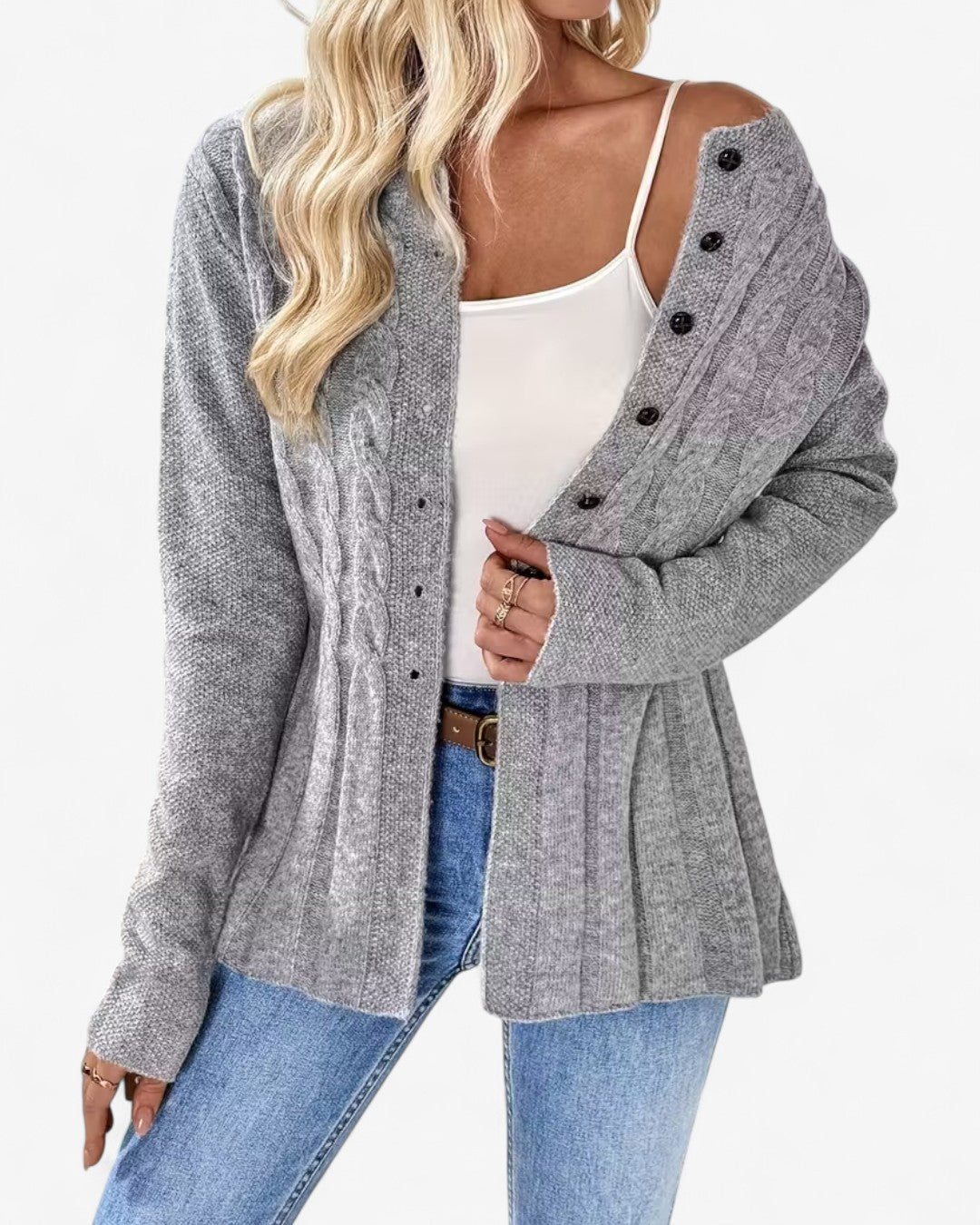 Elegant Long-Sleeve Open Cardigan