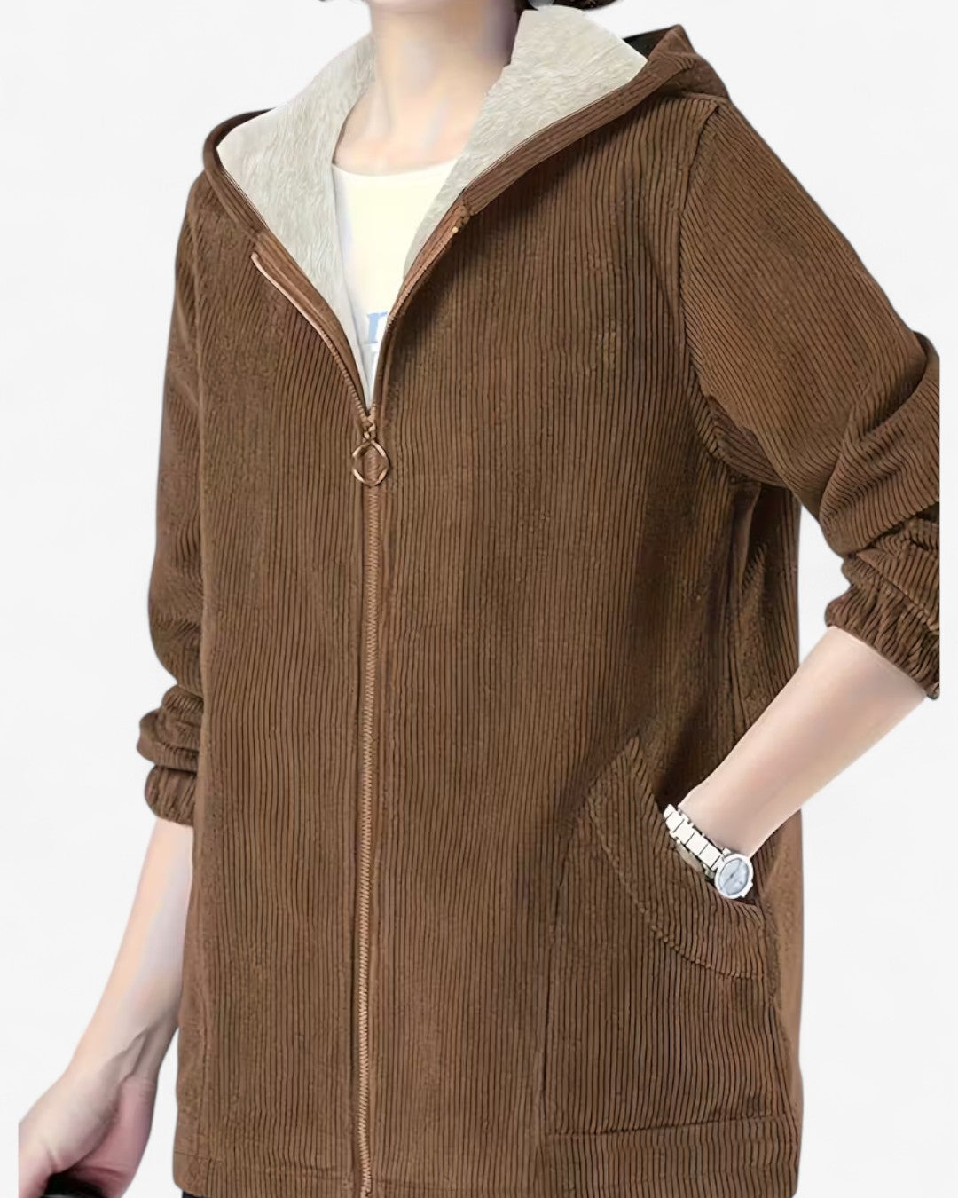 Plus Size Cozy Hooded Zip Jacket
