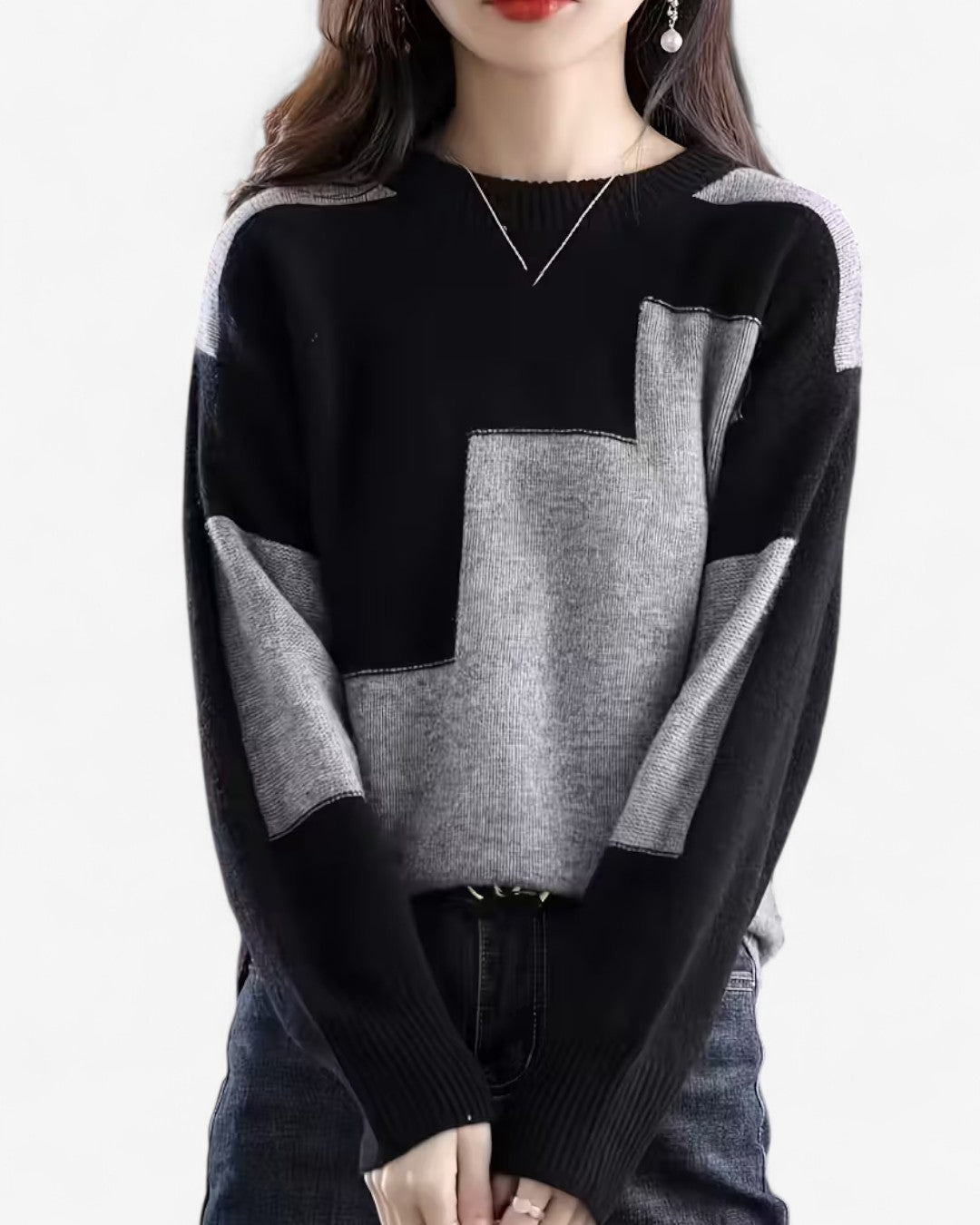 Color Block Pullover Sweater