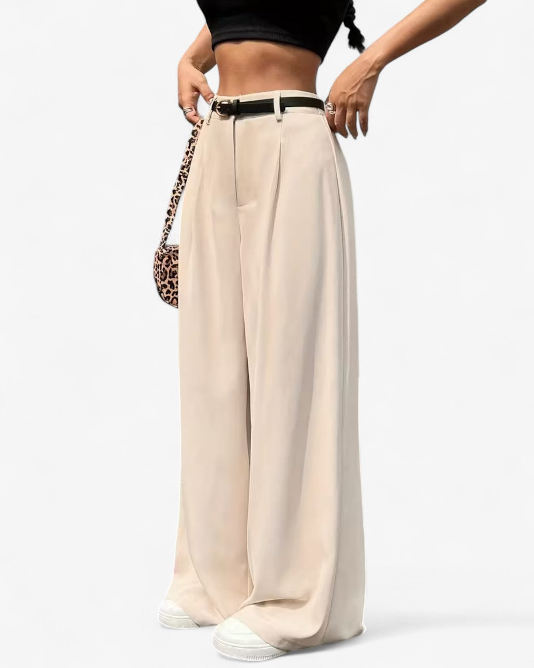 High-Waist Pleated Wide-Leg Pants