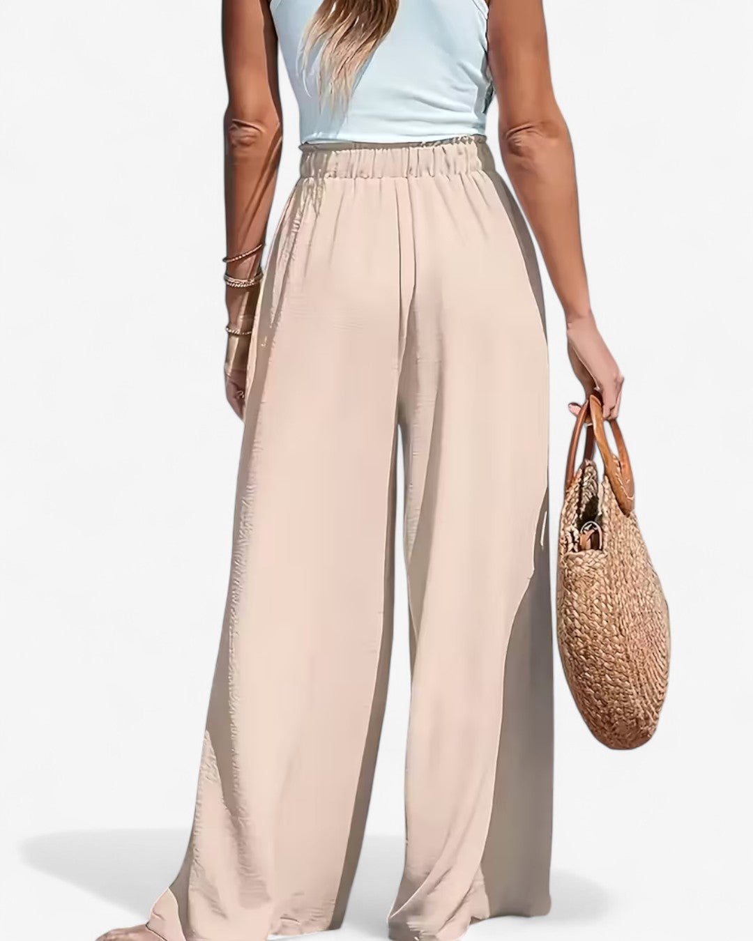 Draped Wide-Leg Pants