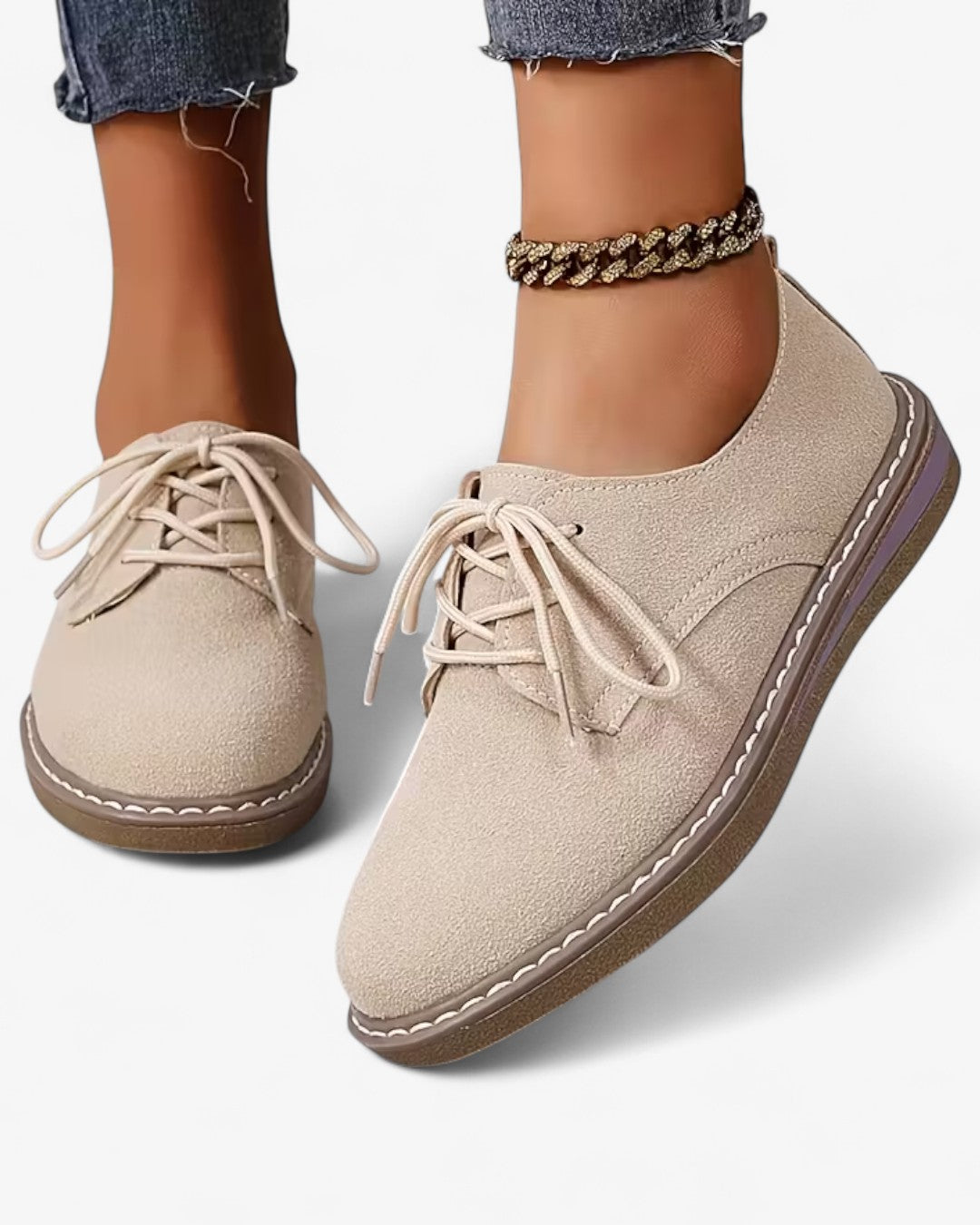 Classic Solid Color Lace-Up Brogue Flats