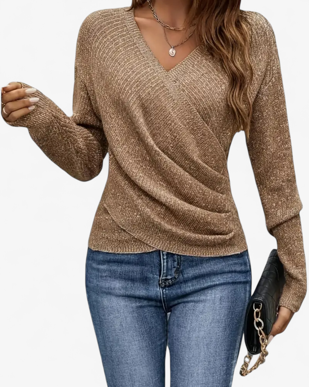 Cross V-Neck Knit Pullover