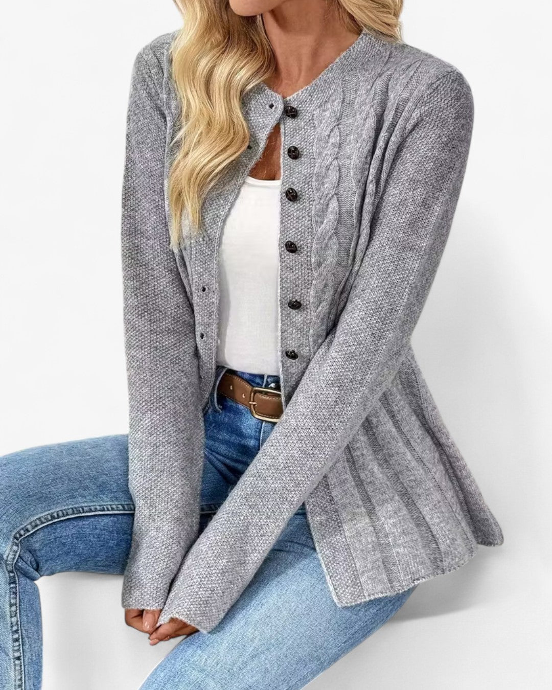 Elegant Long-Sleeve Open Cardigan