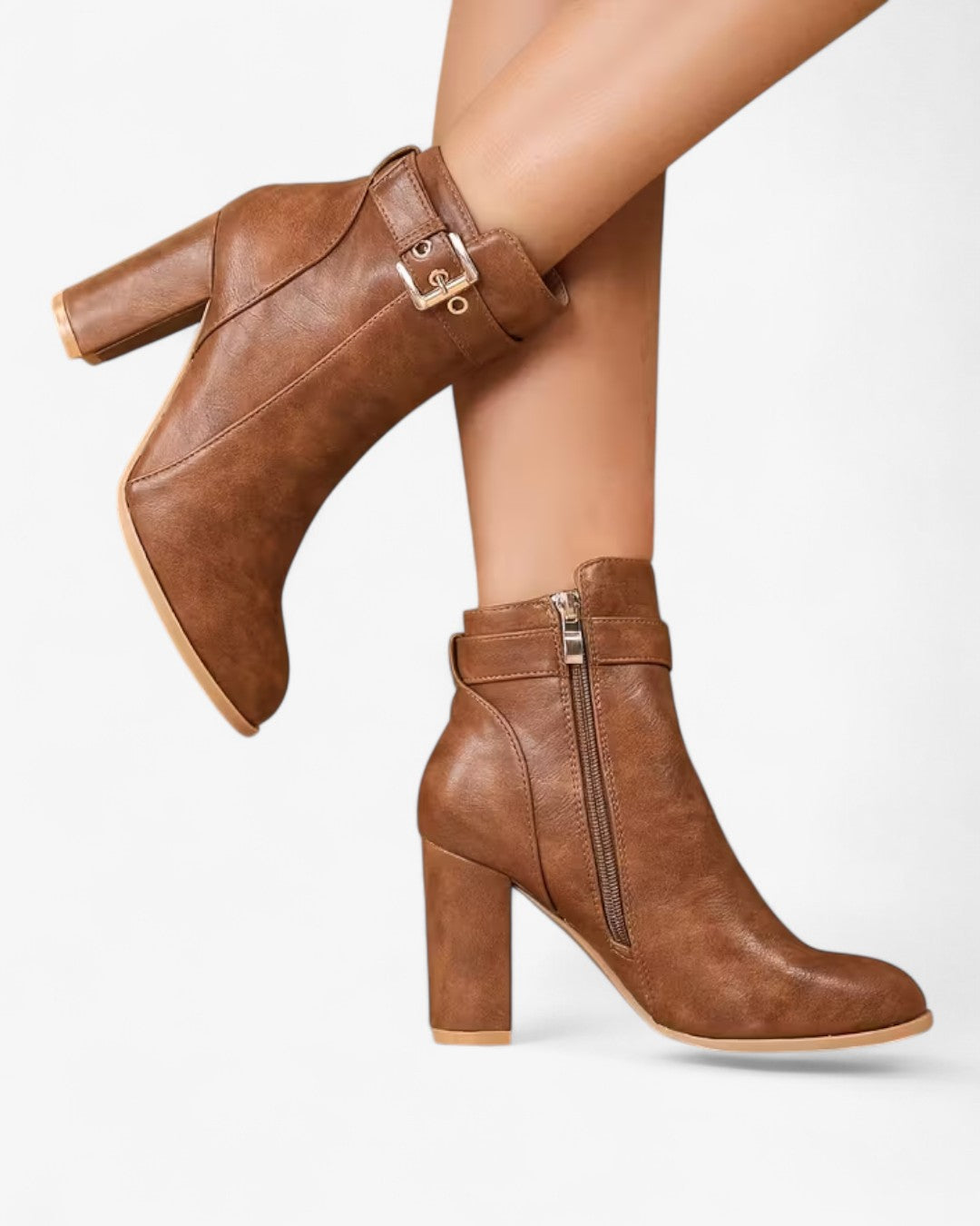 Pointed-Toe Block Heel Ankle Boots