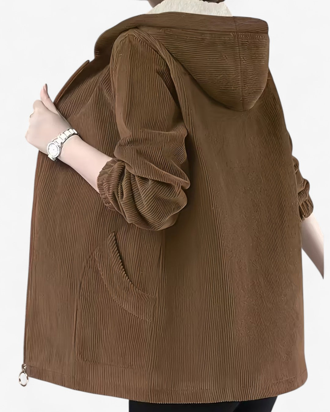 Plus Size Cozy Hooded Zip Jacket