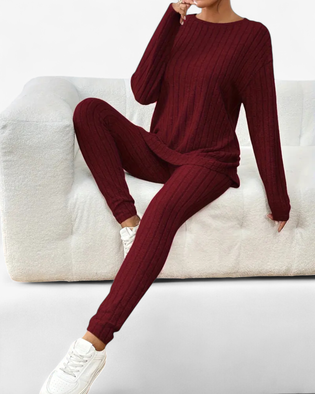 Ribbed Knit Two-Piece Set