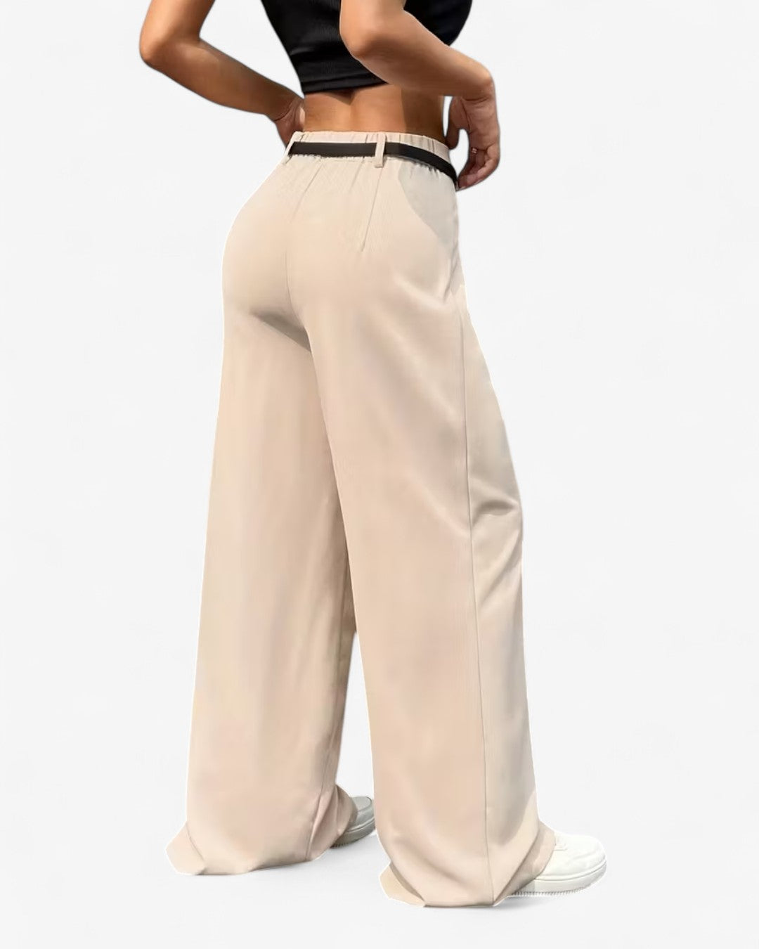 High-Waist Pleated Wide-Leg Pants
