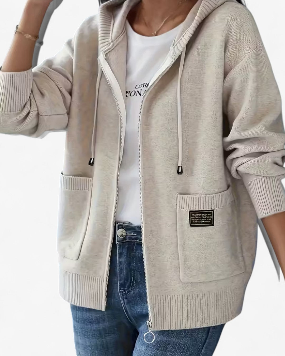 Soft Hooded Zip-Up Cardigan