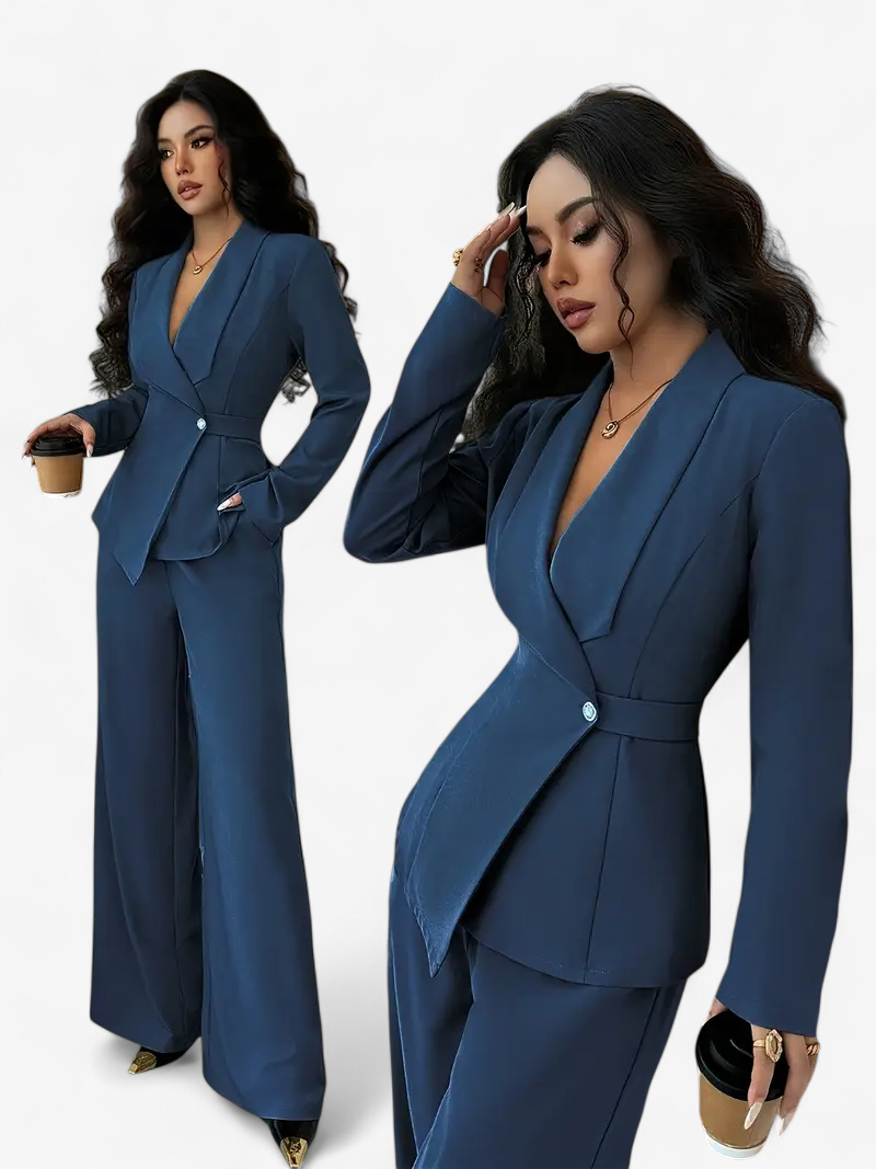 Belted Two-Piece Trouser Suit