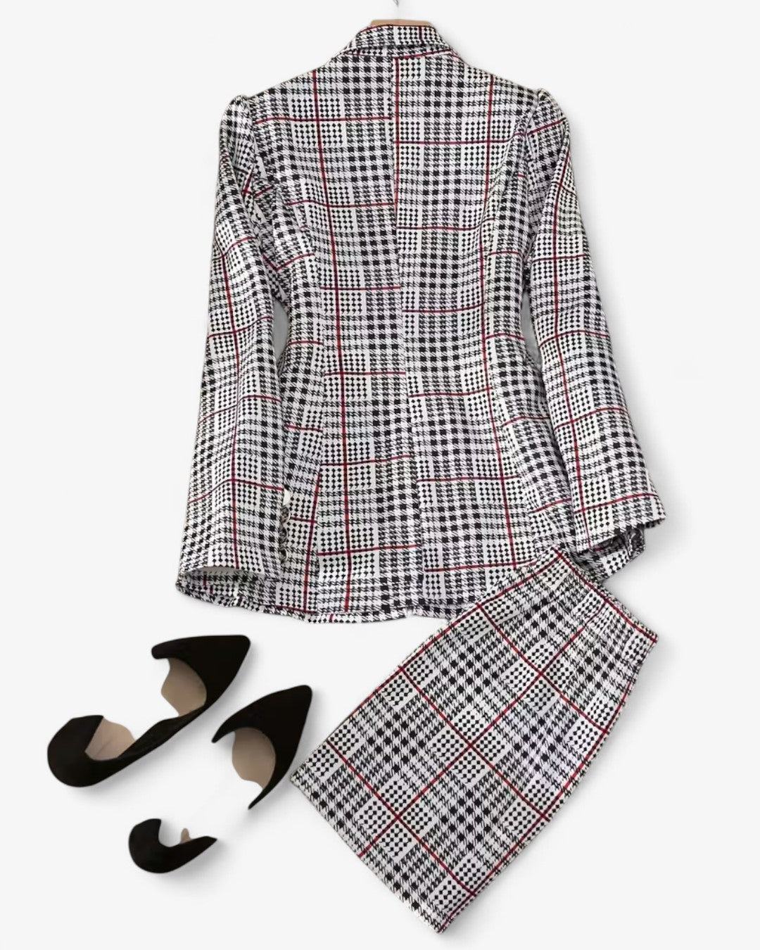 Elegant Buttoned Skirt Set