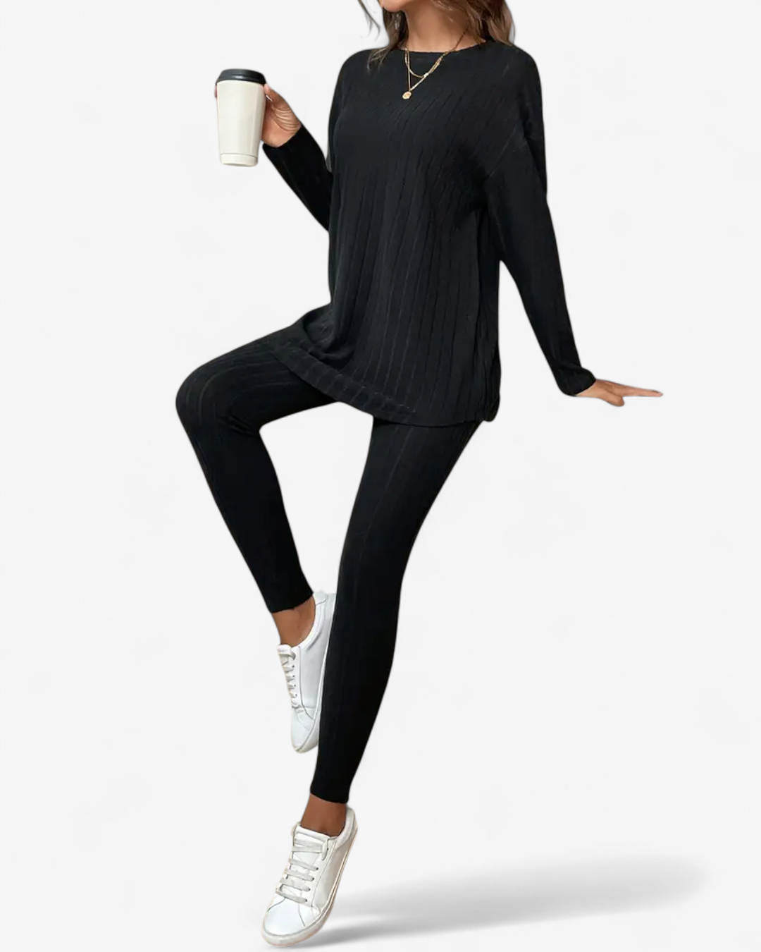 Ribbed Knit Two-Piece Set