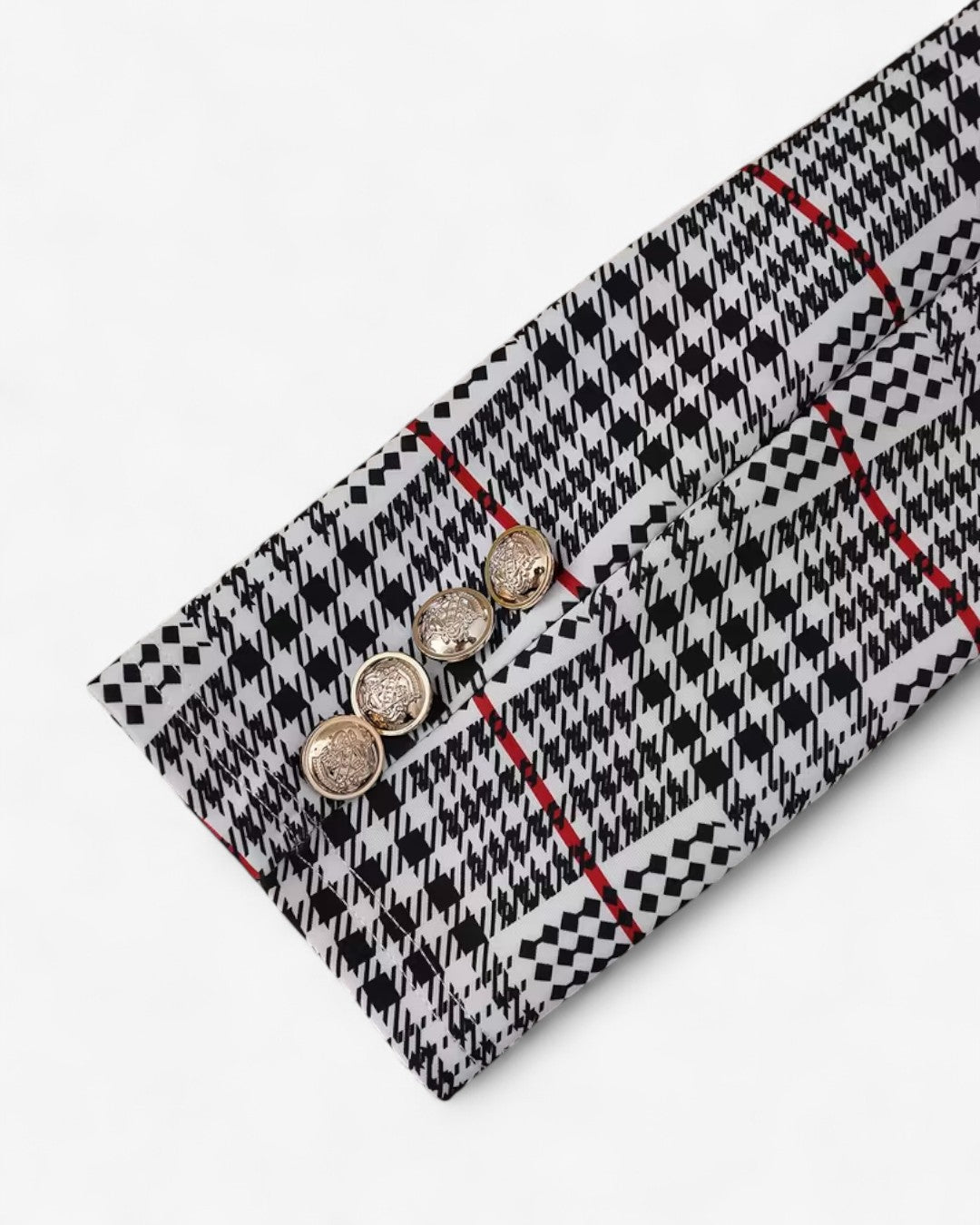 Elegant Buttoned Skirt Set