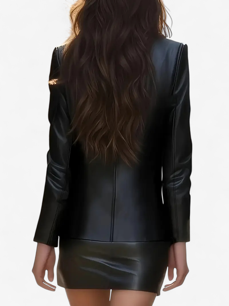 Elegant Belted PU Coat