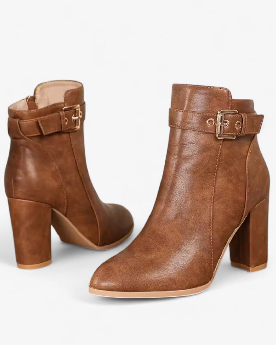 Pointed-Toe Block Heel Ankle Boots
